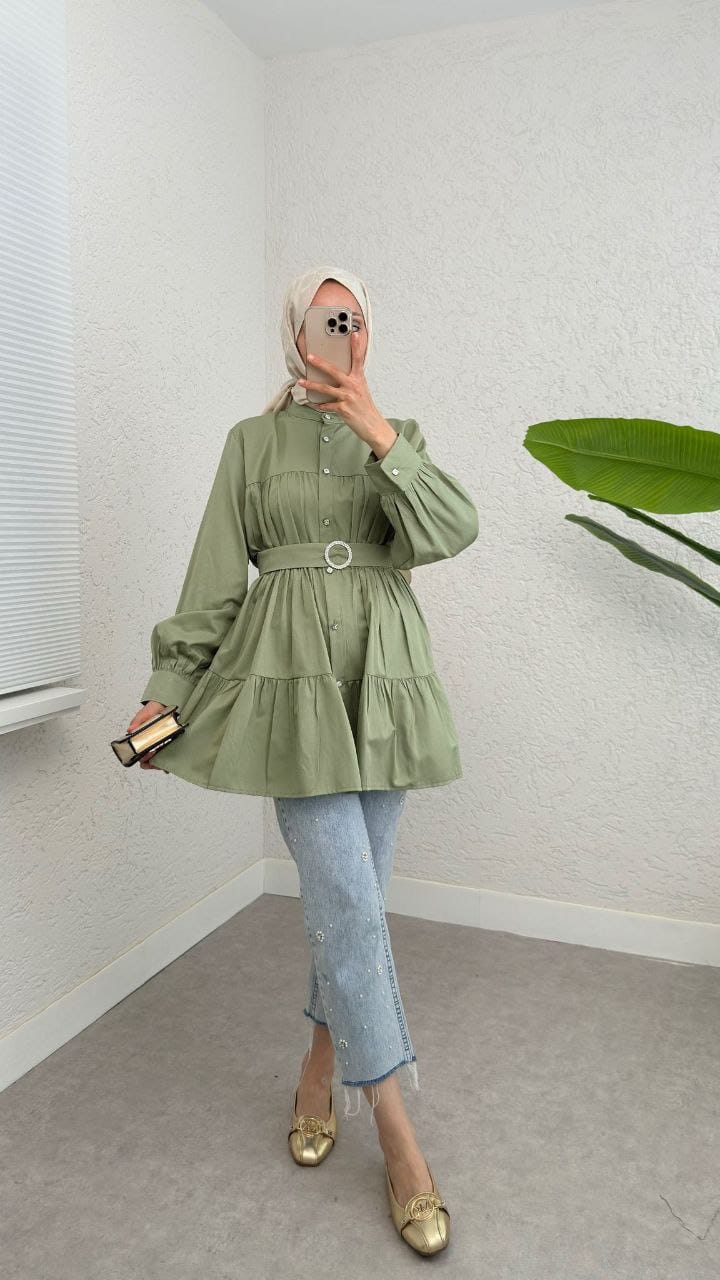 Pera Saten Tunik